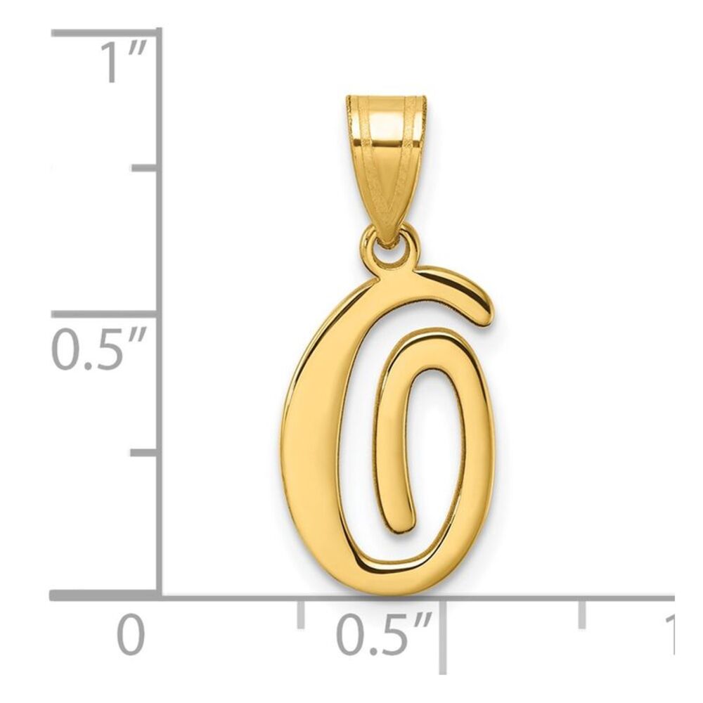 Kazi Luxury 14k Yellow Gold Script Letter O Initi… - image 4